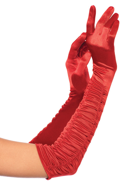 Manusi Leg Avenue Ruched Satin Gloves